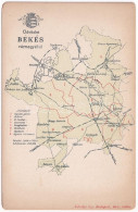 ** T2/T3 Békés Vármegye Térképe. Kiadja Károlyi Gy. / Map Of Békés County - Non Classés