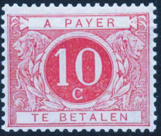 Timbres - Belgique - 1899 - Timbres Taxe - COB TX 4** - Brun Rouge - Cote 130 - Stamps