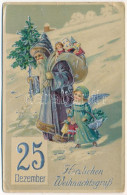 T3 Herzlichen Weihnachtsgruß! 25 Dezember / Christmas Greeting Art Postcard With Saint Nicholas And Toys. HWB Ser. 2809. - Unclassified