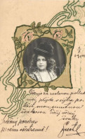 T2 Embossed Art Nouveau Greeting Card With Photo - Non Classés