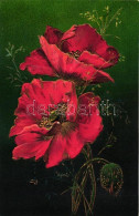 * T2 Poppy Flower, Golden Decoration, Litho, Emb. - Non Classés