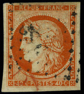 Oblitéré N° 5, 40c Orange, T.B. Signé Brun - Andere & Zonder Classificatie