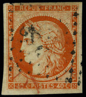 Oblitéré N° 5, 40c Orange, T.B. Signé Brun - Other & Unclassified