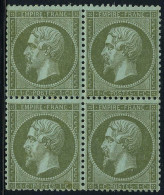 Neuf Sans Charnière N° 19, 1c Olive, Bloc De 4, T.B. - Andere & Zonder Classificatie