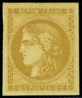 Neuf Avec Charnière N° 43Bd, 10c Bistre-brun, Quatre Très Belles Marges, TB, Signé Calves - Autres & Non Classés