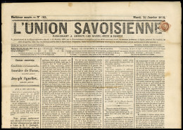 Lettre N° 51, 2c Obl. CàD 24 Jan 76 S/Journal L'Union Savoisienne, TB - Photo WEB - Other & Unclassified