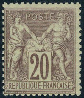 Neuf Sans Charnière N° 67, 20c Brun-lilas Type I, TB - Autres & Non Classés