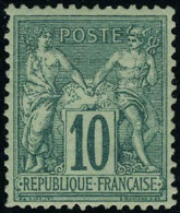 Neuf Avec Charnière N° 76, 10c Vert, Excellent Centrage, Cl, Signé Brun - Otros & Sin Clasificación