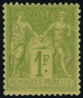 Neuf Avec Charnière N° 82, 1f Olive Clair, Type II, T.B. - Other & Unclassified