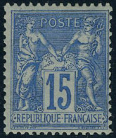 Neuf Sans Charnière N° 90a, 15c Bleu S/bleu, TB - Autres & Non Classés