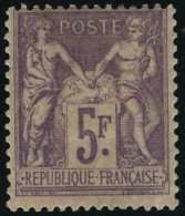 Neuf Avec Charnière N°95. 5f Violet Sur Lilas. Frais. T.B. - Autres & Non Classés