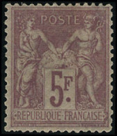 Neuf Avec Charnière N°95a. 5f Lilas-rose Sur Lilas Pâle. T.B. Signé Brun - Autres & Non Classés