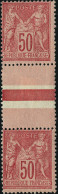 Neuf Sans Charnière N°98. 50c Rose. Type II. Paire Verticale Inter-panneau Dont 1ex Neuf*. T.B. - Autres & Non Classés