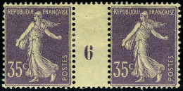 Neuf Avec Charnière N° 136, 35c Semeuse Type IIA, Paire Millésime 6, TB - Other & Unclassified