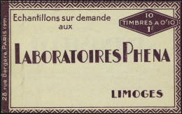Neuf Sans Charnière N° 188, 10c Phena, Carnet Complet De 10, T.B. - Autres & Non Classés