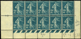 Neuf Sans Charnière N° 239, 2F Vert Semeuse, Bloc De 10 Coin Daté 4/12/30 Dont 2 Ex. Sans La Signature Roty, TB - Ph WEB - Andere & Zonder Classificatie