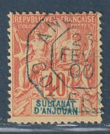 ANJOUAN - N10 Obl (1892-99) 40c Rouge-orange - Oblitérés