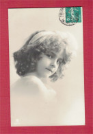 XB1086 JEUNE FILLE  FILLETTE , ENFANT, GIRL , FAMOUS GRETE REINWALD CURLY HAIR RPPC - Portraits