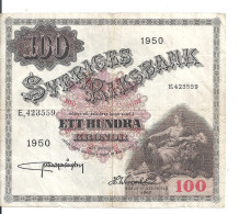 SUEDE 100 KRONOR 1950 VF P 36 Af - Suède