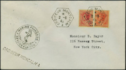 Lettre N° 81 + 92, Sur L Càd Croiseur Montcalm 2.6.43 Griffe Du Croiseur Et Cachet Marine Française, Service à La Mer, P - Other & Unclassified