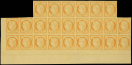 Neuf Sans Gomme N° 13d, 40c Orange, Bloc De 24 Ex., Coin De Feuille Avec La Paire Des 2 4 Retouchés, Superbe, RRR, Certi - Other & Unclassified