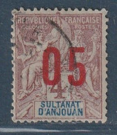 ANJOUAN - N°21A Obl  (1912) 05 S.4c : Chriffres Espacés - Used Stamps