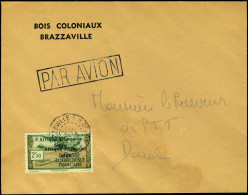 Lettre N° 15b, 2f50 Afrique Française Libre, Surcharge Double S/L Cachet Par Avion Et CàD Brazzaville 22 Juil 42, TB - Autres & Non Classés
