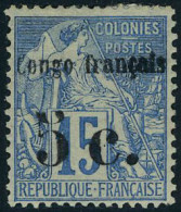 Neuf Avec Charnière N° 2, 5c S/15c Bleu, TB - Other & Unclassified