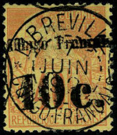 Oblitéré N° 6a, 10 S/40c Orange, Surcharge Double, TB, Rare, Signé + Certificat Brun - Otros & Sin Clasificación