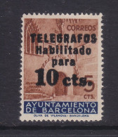 1936 BARCELONA TELEGRAFOS EDIFIL 9. NUEVO **/MNH. CATALOGO 54€ - Barcelona