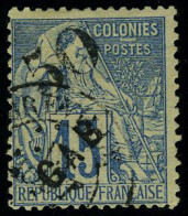 Oblitéré N° 5, 50 S/75c Bleu, TB, Timbre Rare Oblitéré, Signé Brun + Certificat - Other & Unclassified