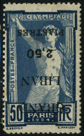 Neuf Avec Charnière N° 21, JO De 1924, 2,50p Sur 50c, Surcharge Renversée, Légèrement Défectueux, Signé Calves. - Autres & Non Classés