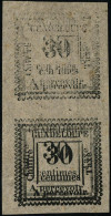 Neuf Sans Gomme Essai Au Type De 1884. 30c Noir S/gris-lilas. Double Impression. En Paire Verticale Dont 1ex Impression  - Other & Unclassified