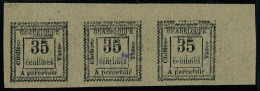 Neuf Sans Gomme N° 11a, Essai Au Type De 1884, 35c Noir Sur Gris Lilas, Bande Hor De 3ex, Tous Impression Double Et Rect - Altri & Non Classificati