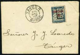 Lettre N° 18, 5c Sur 5c PP Sur L. Petite Enveloppe, Càd Tanger 10 Oct 03, Pour Tanger, T.B. Signé Calves. Cote Maury - Other & Unclassified