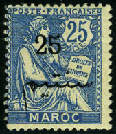 Neuf Avec Charnière N° 32a, 25 S/25c Bleu Surcharge Noire, TB, Signé - Other & Unclassified