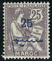 Neuf Sans Charnière N° 45c, 25c Sur 25c Violet Brun Sans Protectorat Français TB - Other & Unclassified