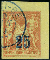 Oblitéré N° 1, 25 S/40c Rouge-orange CdF, Superbe, Signé Calves - Other & Unclassified