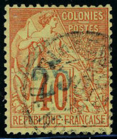 Oblitéré N° 6, 25 Sur 40c Rouge-orange, 1er Tirage De La Surcharge : Bleu Pâle, TB, Signé A.Brun - Other & Unclassified