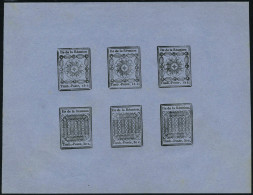 Neuf Sans Gomme N° 1a/2b, Réimpression De 1866, Feuillet Complet De 6 Le 15c X 3 Et Le 30x X 3, T.B.  Maury - Otros & Sin Clasificación