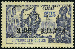 Neuf Sans Charnière N° 282A, 2f25 New York, Surcharge France Libre Renversée, T.B. Signé Calves - Other & Unclassified