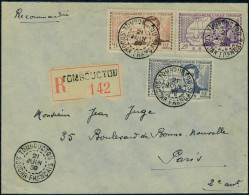 Lettre N° 100/02, 3 Valeurs Caillié S/LR 21/6/39 Pour Paris, TB - Autres & Non Classés