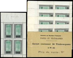 Neuf Sans Charnière N° 1a, 25c Targui Carnet De 20ex Dont 1 Bloc De 4 Sans La Surcharge, RRR, 2/3 Carnets Connus, L'agra - Other & Unclassified