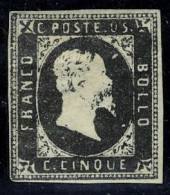 Neuf Avec Charnière N° 1, 5c Noir Très Belle Nuance Foncée, Superbe, Signé Diéna, Sassone 1 - Autres & Non Classés