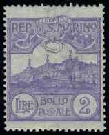 Neuf Avec Charnière N° 44, 2 L. Violet, Excellent Centrage, TB, Sassone 1100€ - Autres & Non Classés