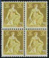 Neuf Sans Charnière N° 119/27, + 123a, Type Helvetia, Série Complète En Blocs De 4, Superbe. Zumstein 107/16 : 6150 CHF - Autres & Non Classés