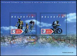 Neuf Sans Charnière N° 1792/93, Cyclotourisme, Bloc Variété Fond Bleu En 3 Nuances Distinctes, TB - Zumstein 1118.1.09 4 - Autres & Non Classés