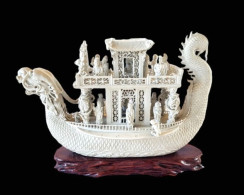 Rare Jonque Porcelaine XlXe Chen Guozhi,Daoguang Qing Dynasty (China Chinese Dragon Junk Art Antiques Porcelain Ceramics - Asiatische Kunst