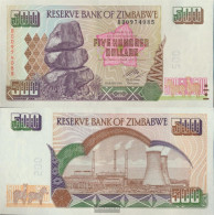 Zimbabwe Pick-number: 11b Uncirculated 2004 500 Dollars - Zimbabwe