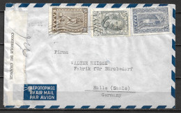 GREECE 4-III-1950 Controle Du Change Censor 4 On Letter From Greece To Germany : See Cancellations - Covers & Documents